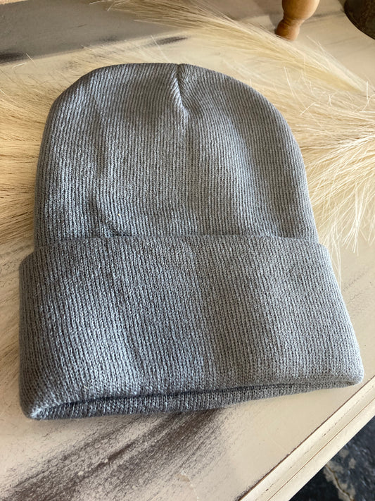 Grey Knitted Beanie