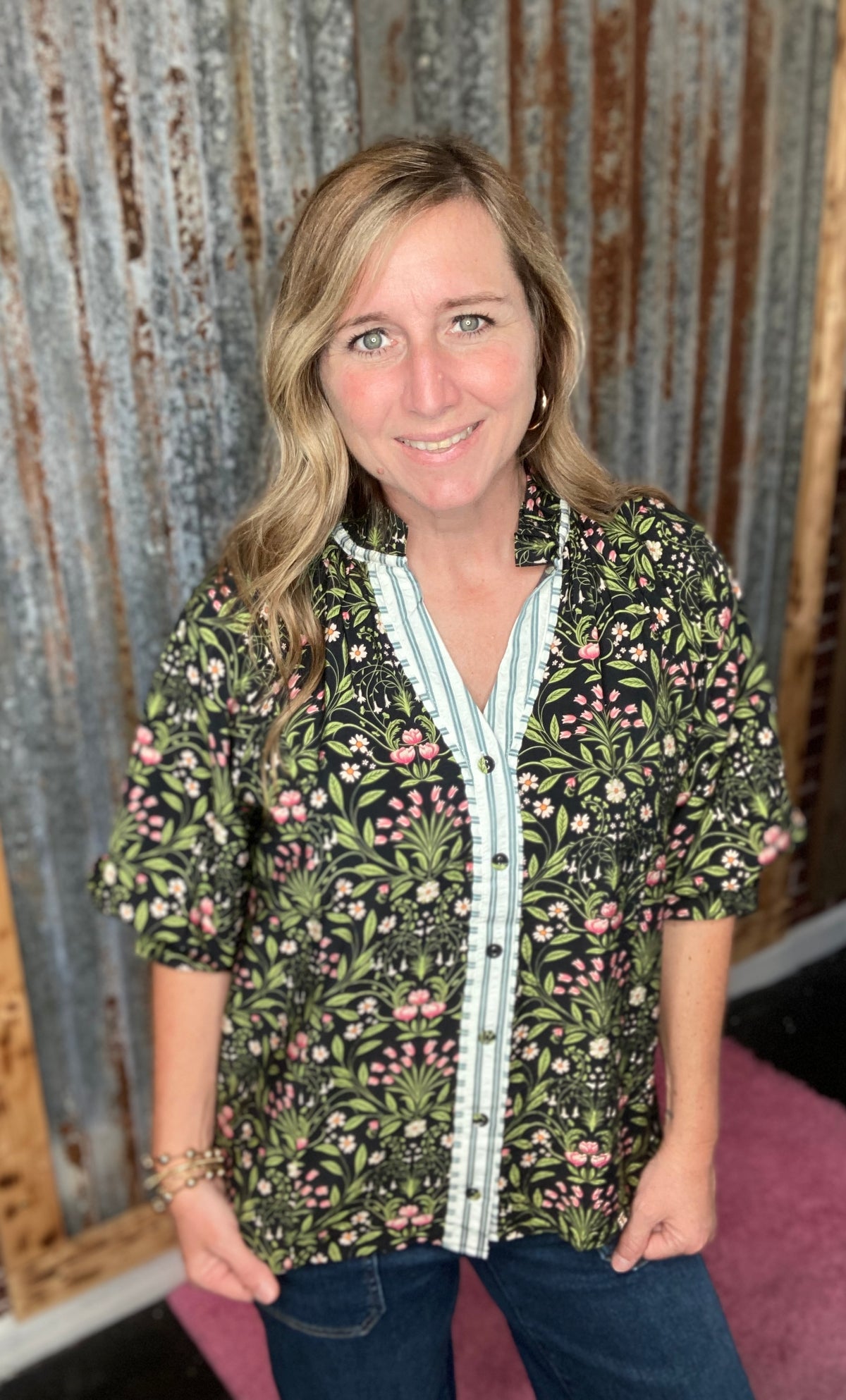 Black Floral Top