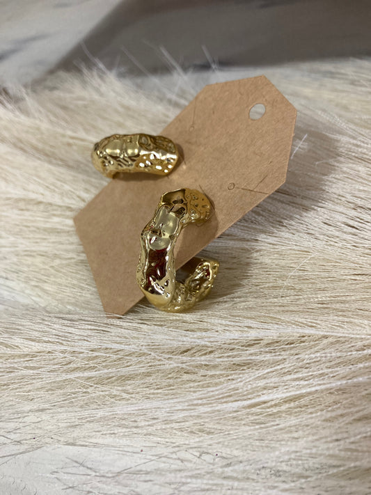 Hammered Shine Hoops