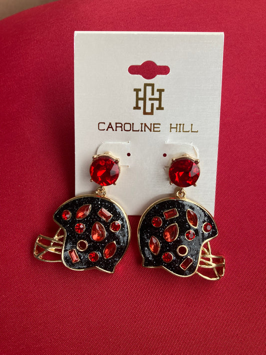 Red/Black Helmet Earrings