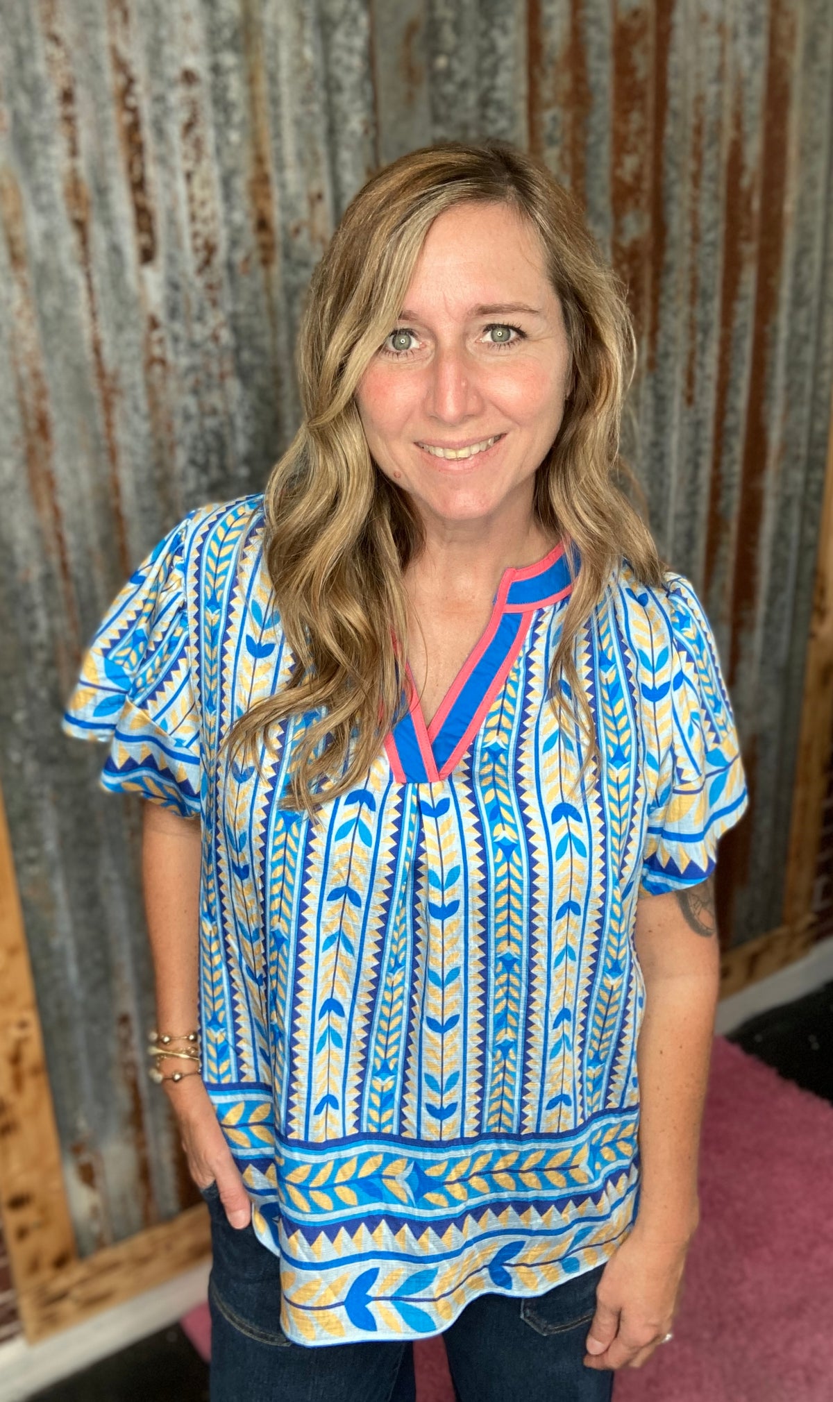 Blue Mix Top