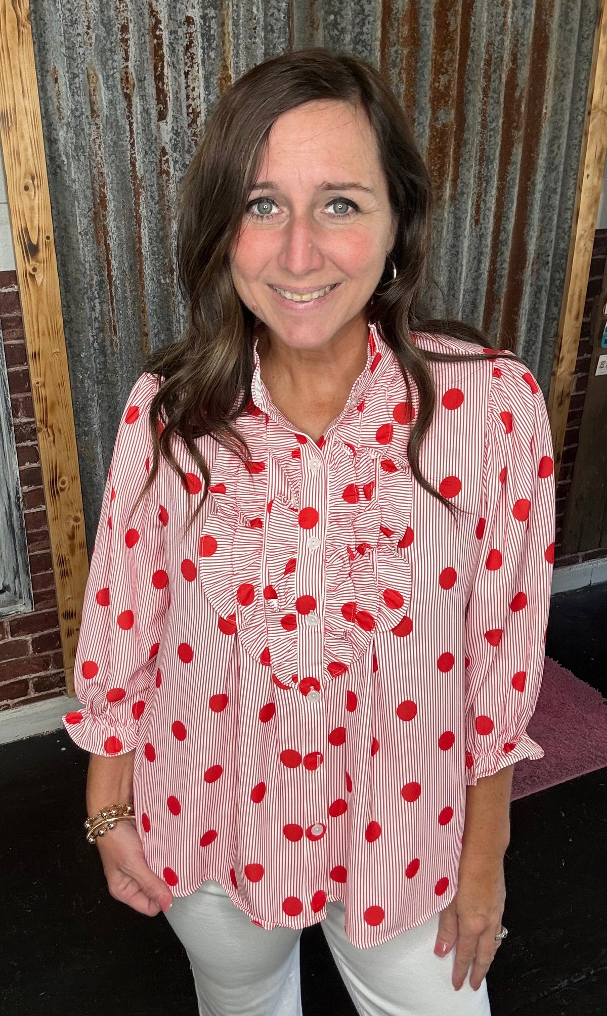 Red Polka Dot Top