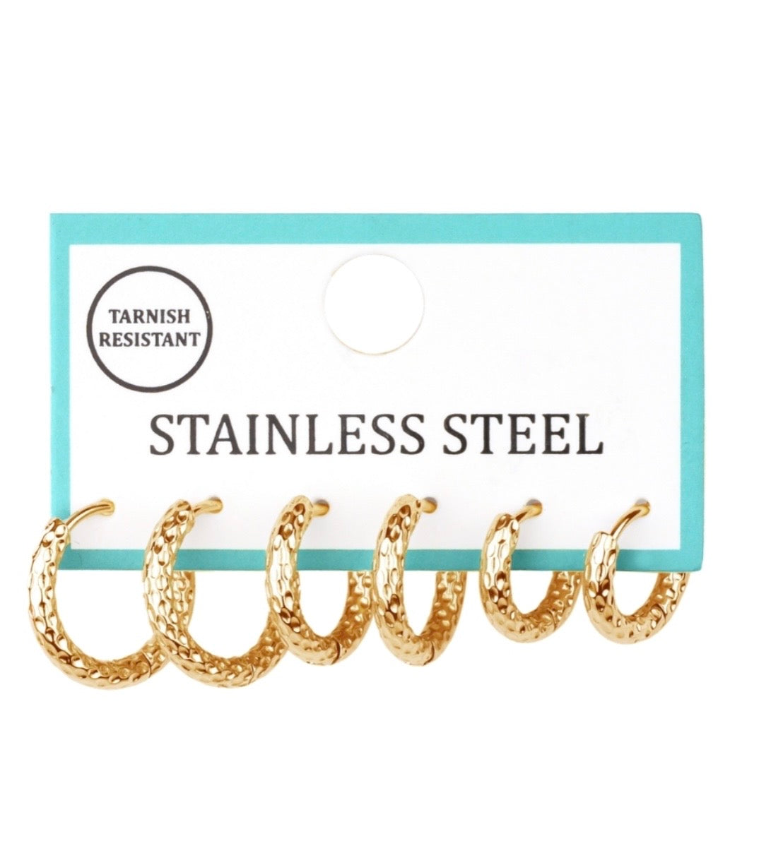 Textured 3 Pair Hoop Set
