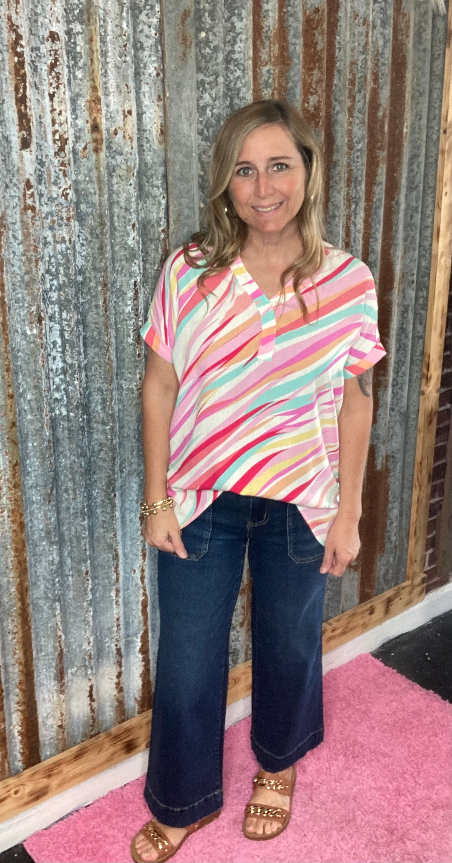 Multicolored Abstract Top