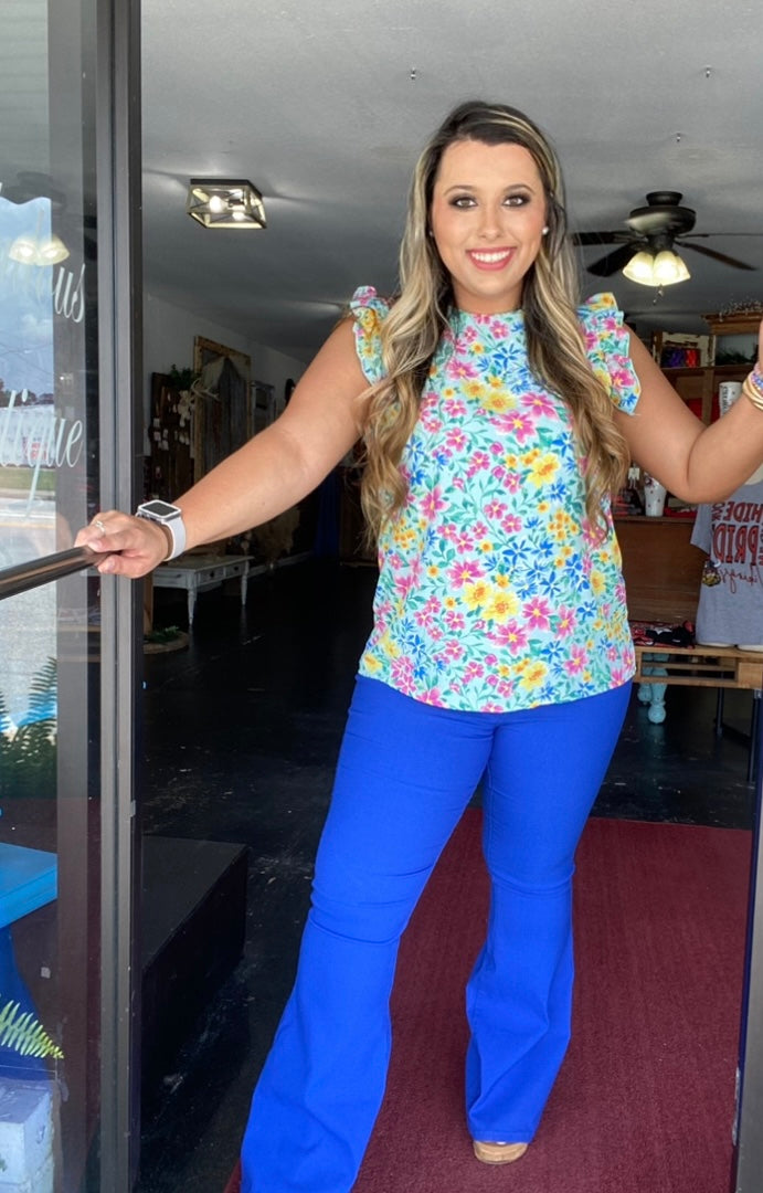 JC & JQ Royal Blue Bell Bottoms