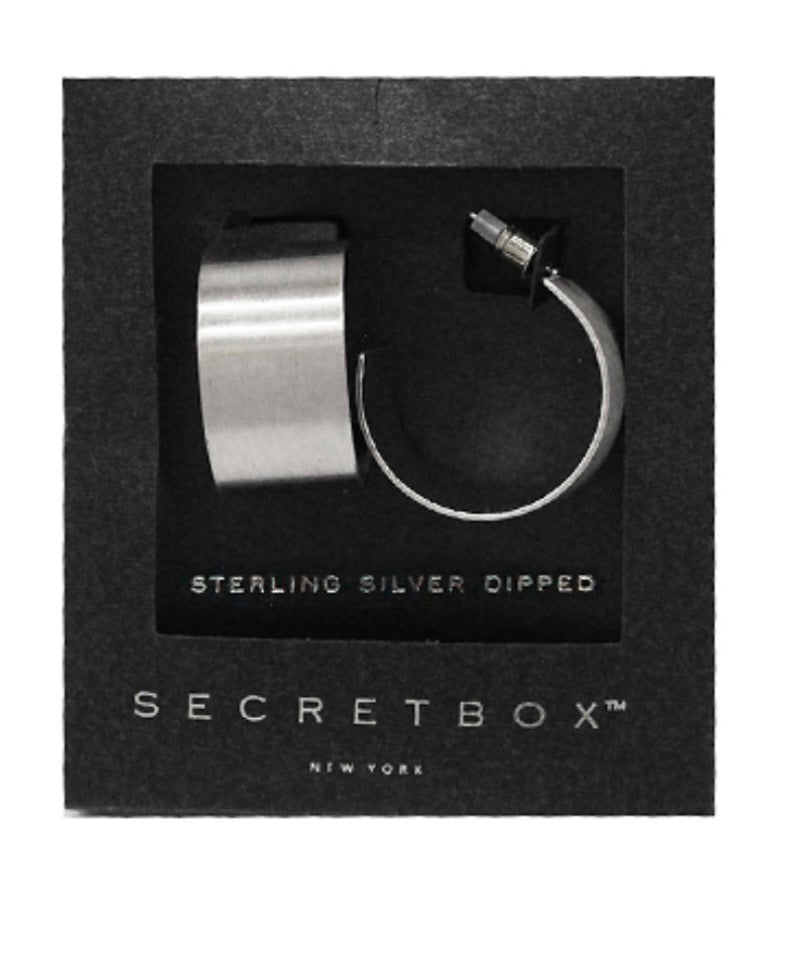 Silver Wide Thick Hoops