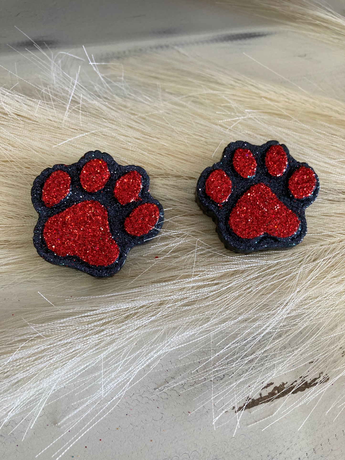 Red Glittered Paw Vent Car Freshies