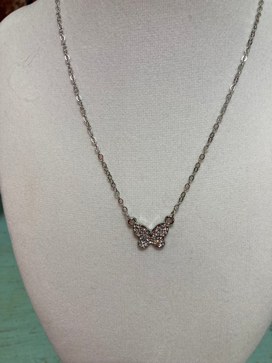 Silver Butterfly Necklace