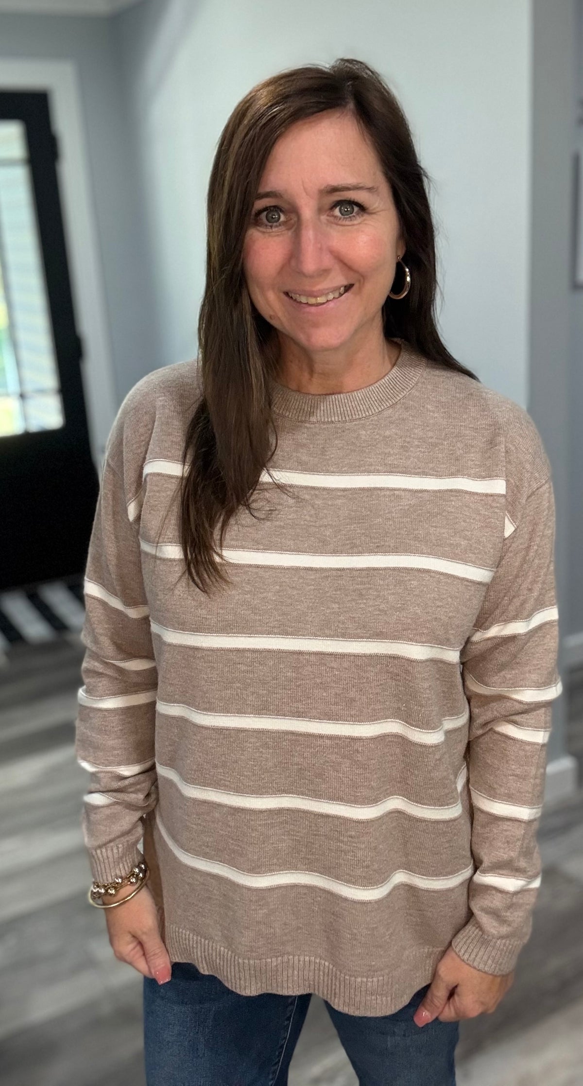 Heather Mocha striped Sweater