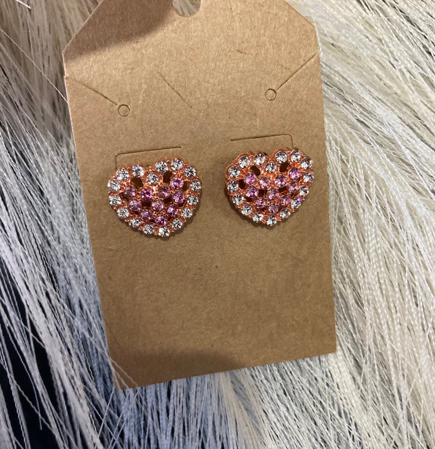 Pink Heart Studs