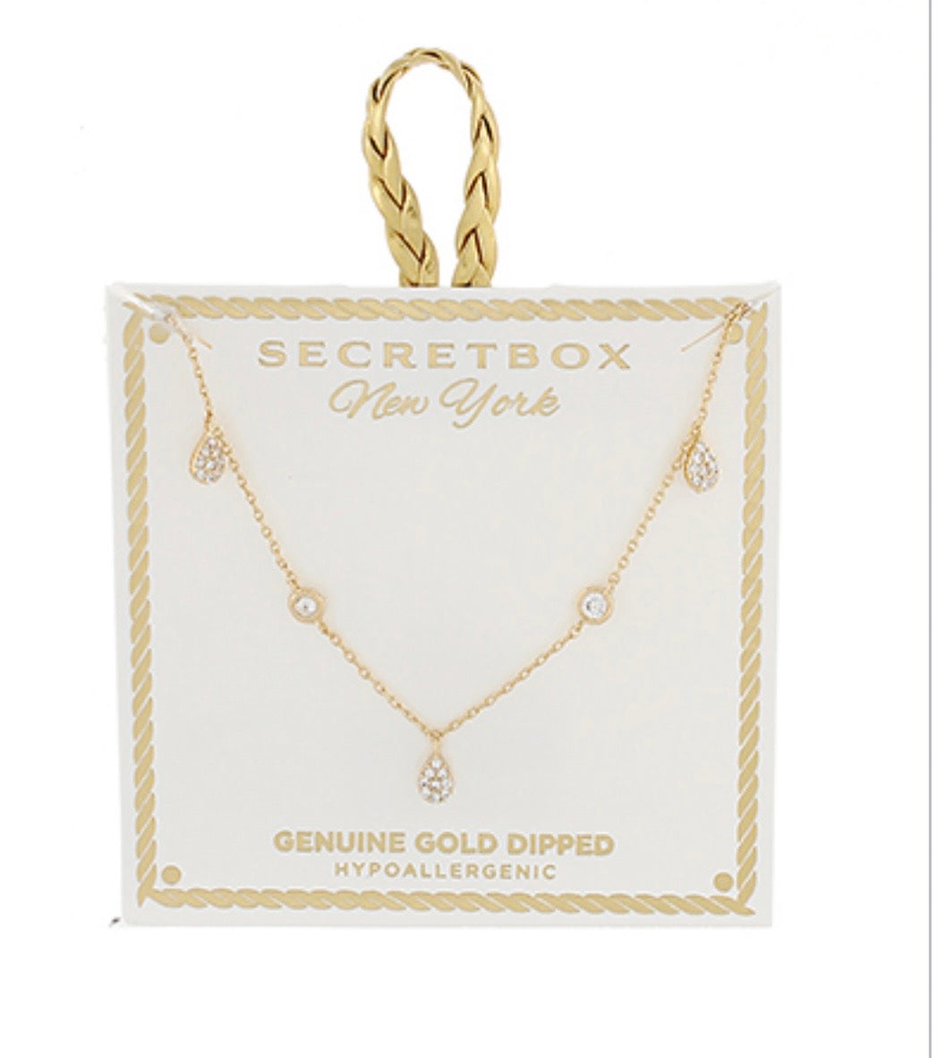 5 Crystal Charm Necklace