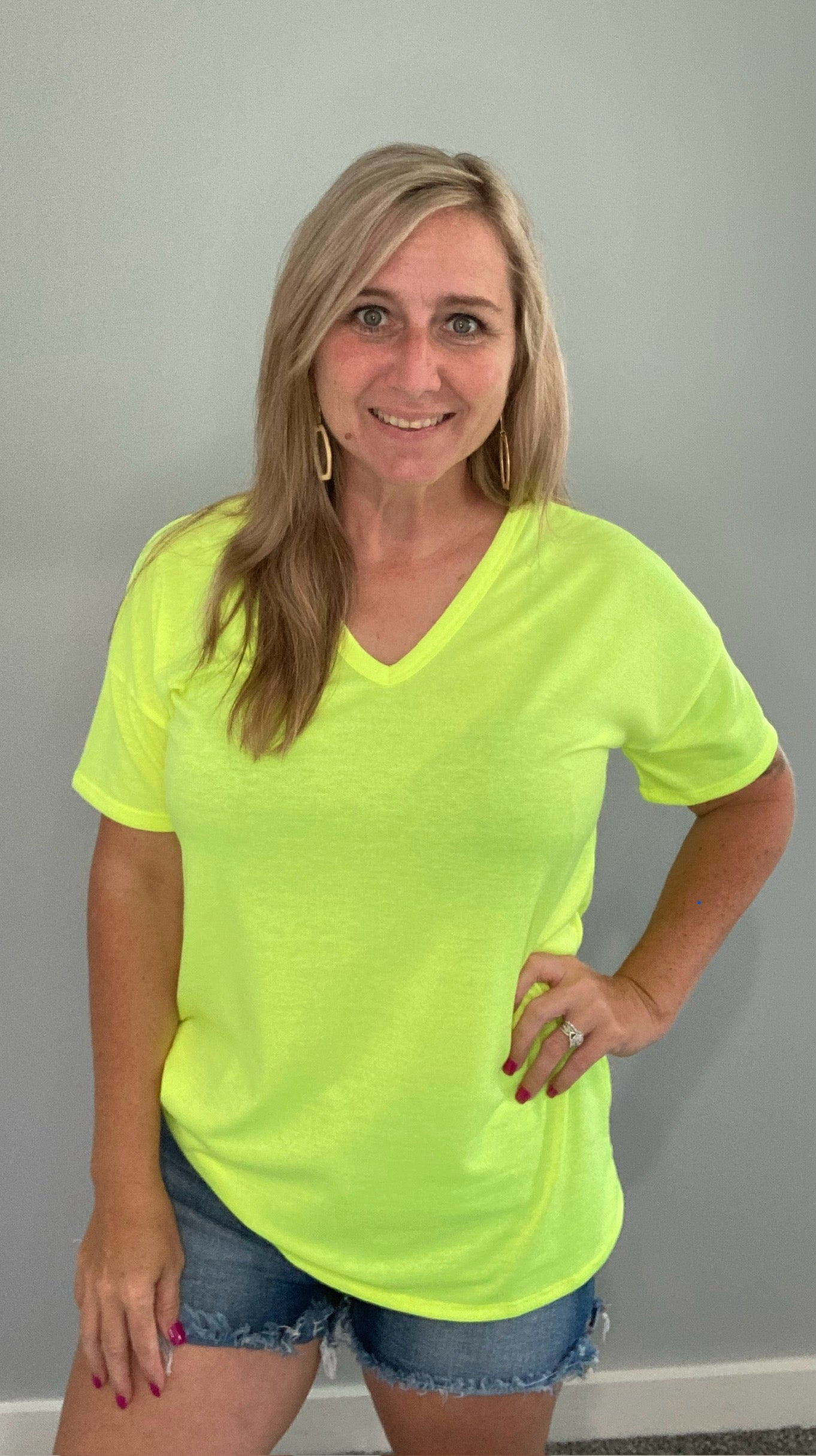 Neon Lime V-Neck