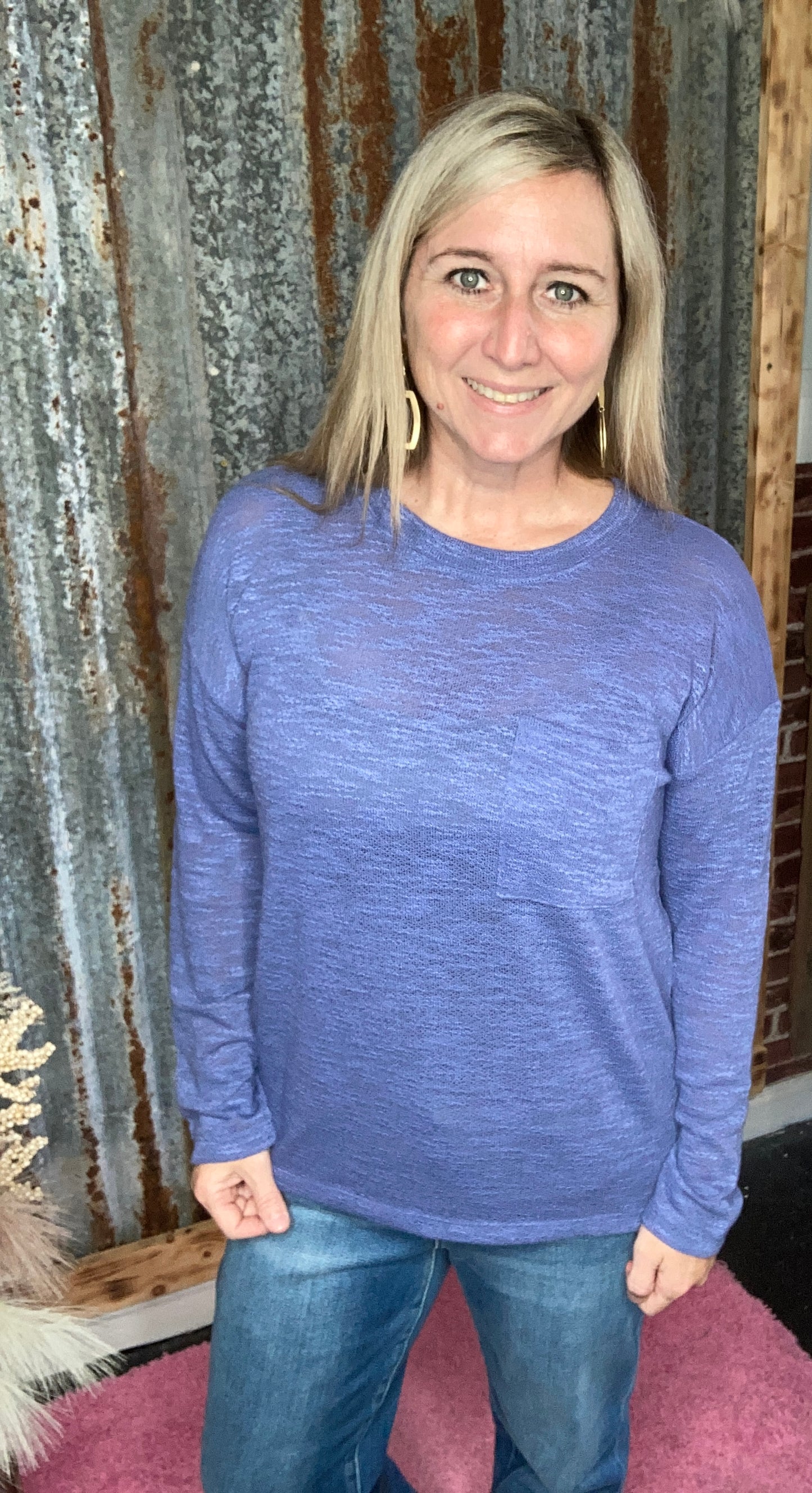 Marlin Slub Hacci Long Sleeve Tee