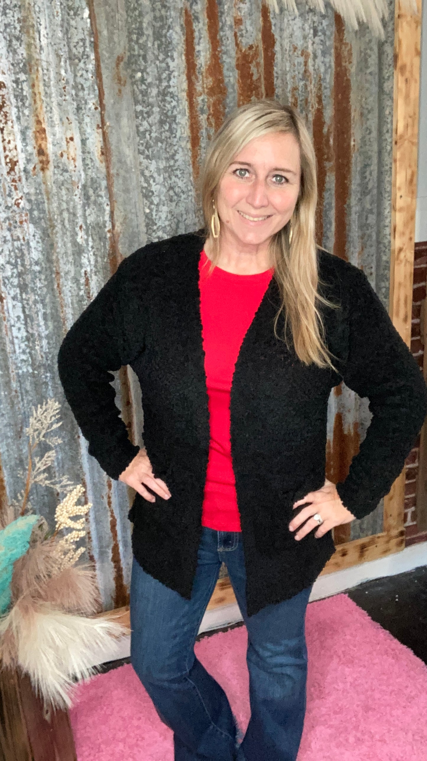 Black Popcorn Cardigan