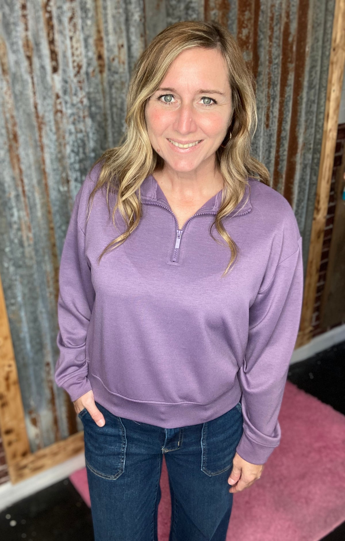 Lt. Eggplant Scuba Half Zip Pullover
