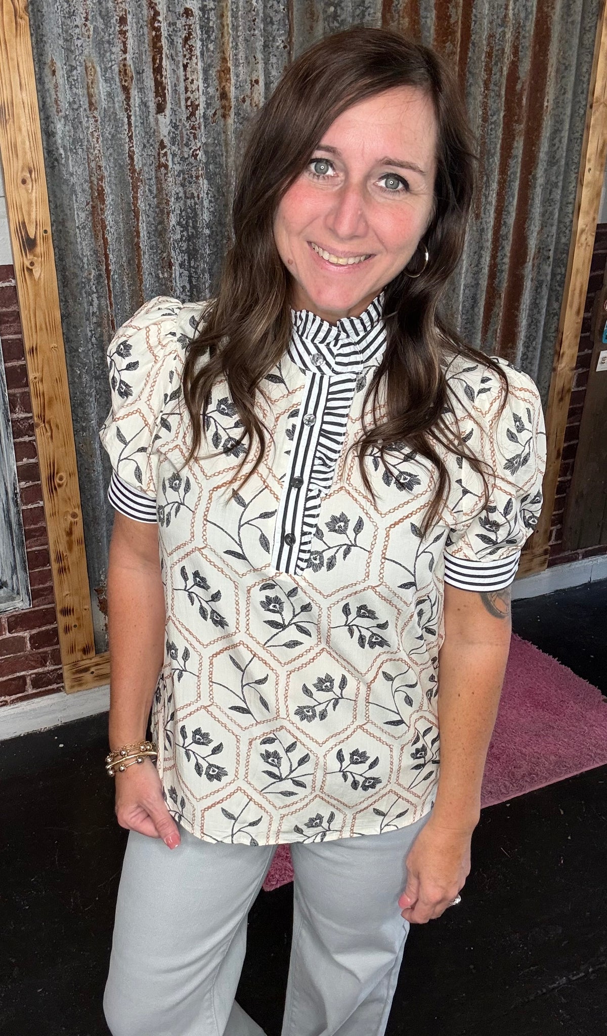 White Floral Top