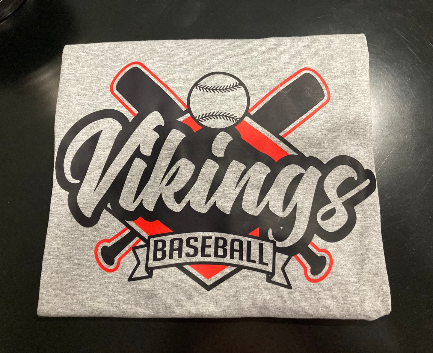 Gray Viking Baseball Tee