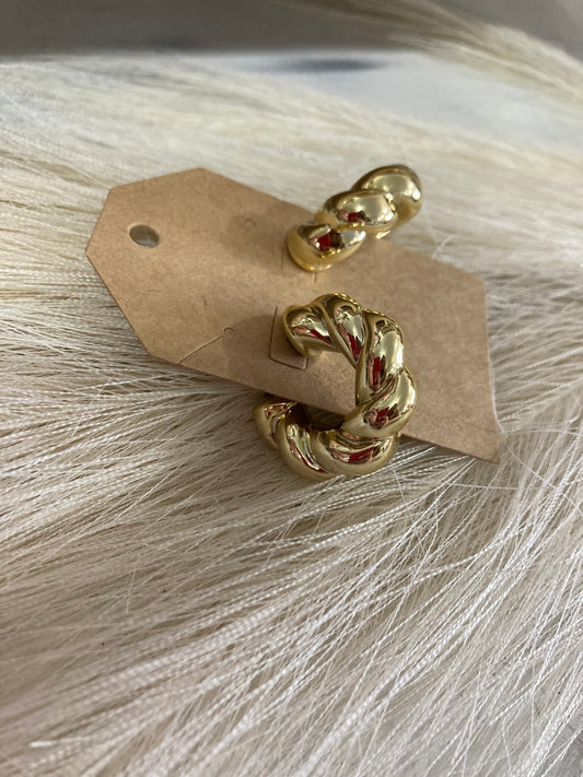 Twisty Shine Gold Hoops