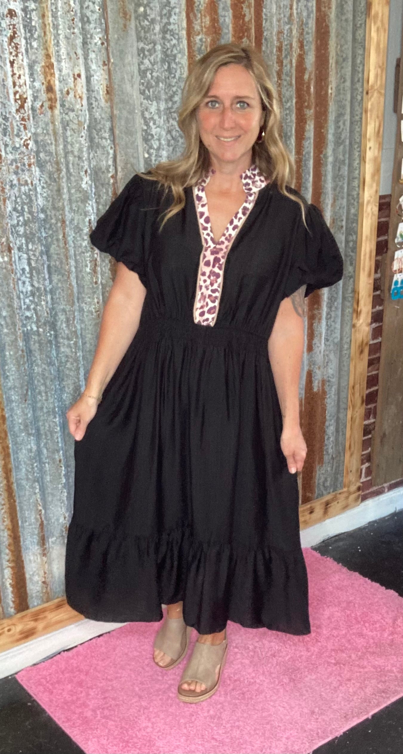 Black Leopard Dress