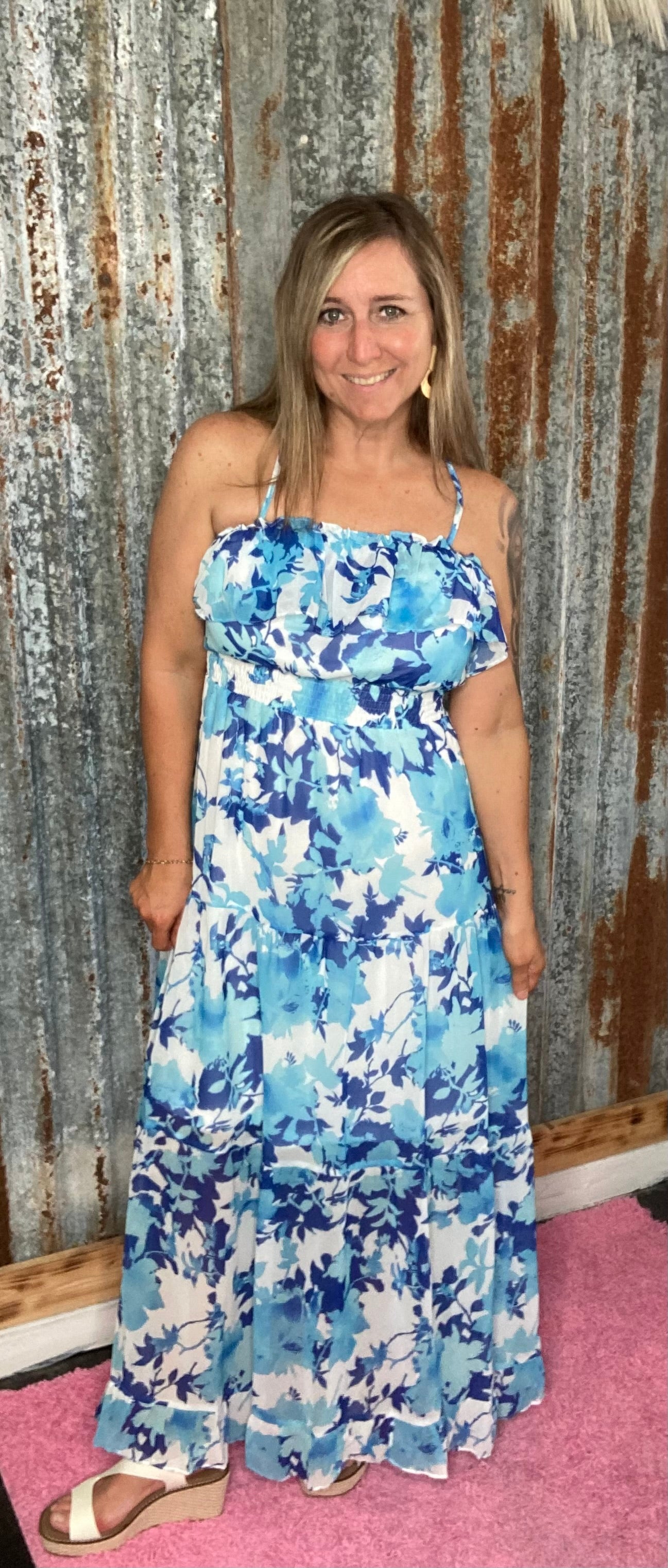 Blue Floral Maxi