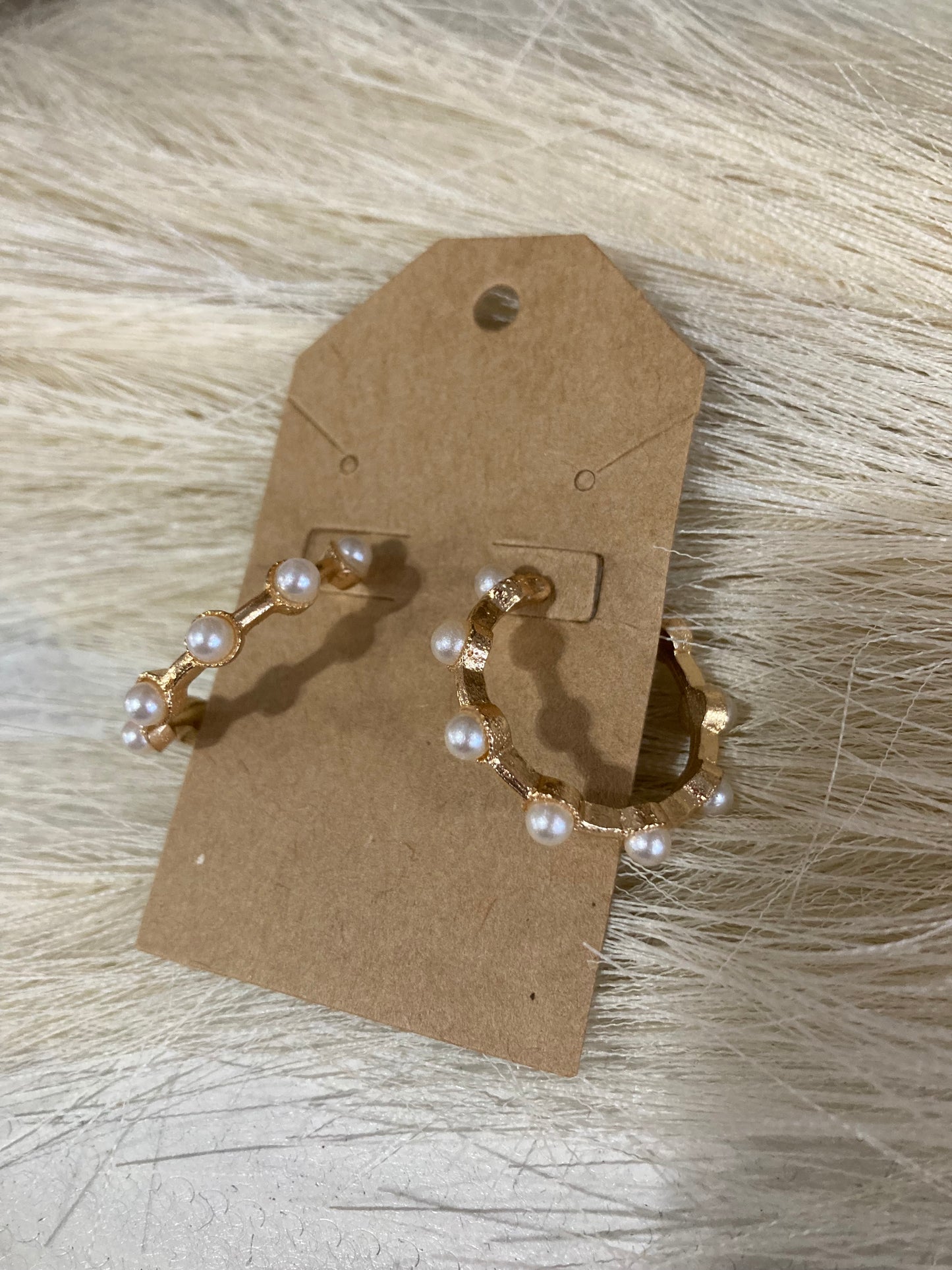 Open Pearl Gold Hoop