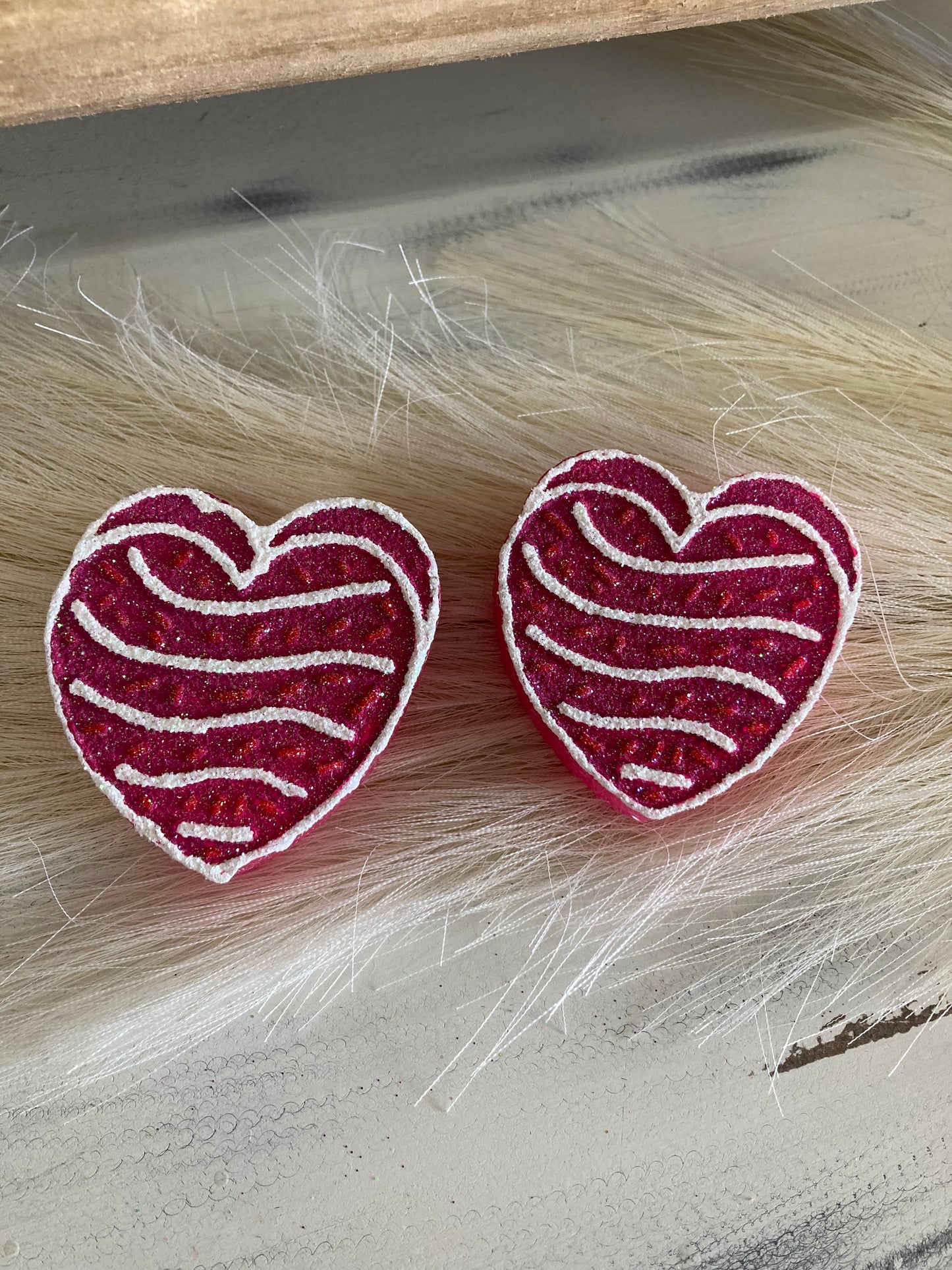 Rose Red Glitter White Snack Vent Car Freshies