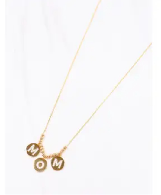 Mom Disc CZ Necklace