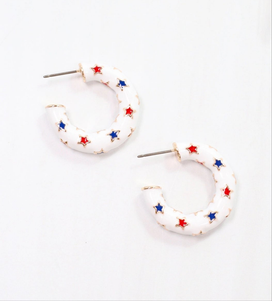 Burr Star Hoop Earrings