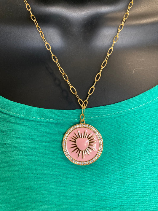 Pink pendant necklace