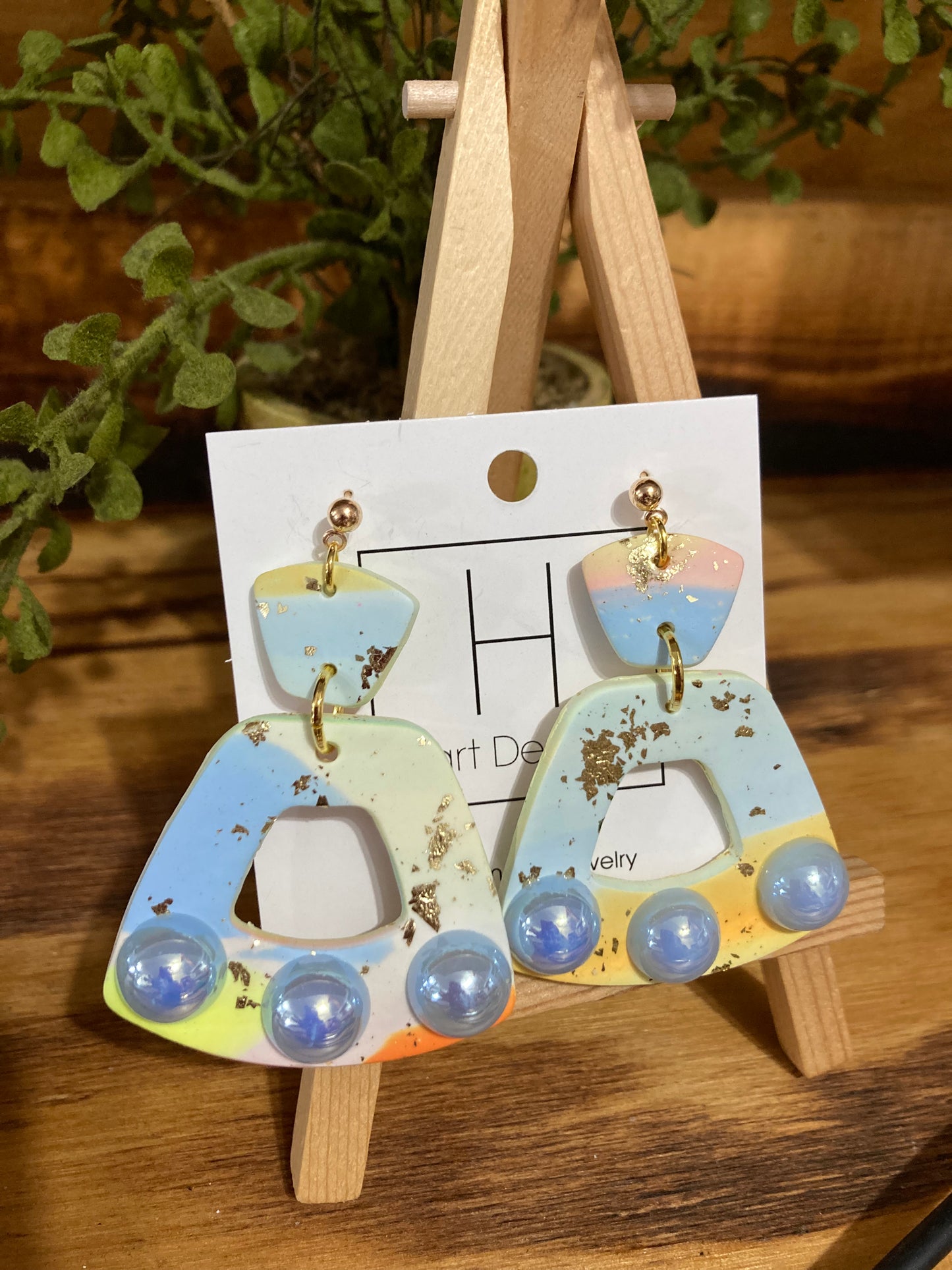 Blue beaded earrings