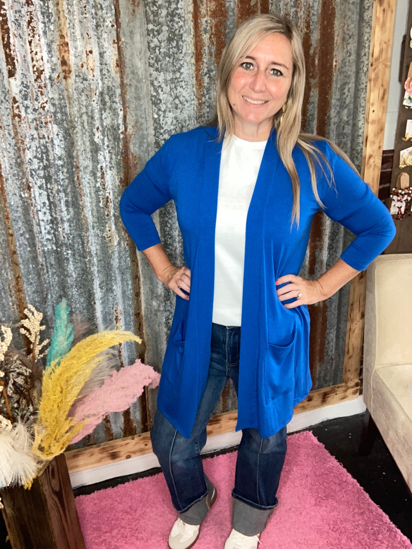 Classic Blue Slouchy Cardigan