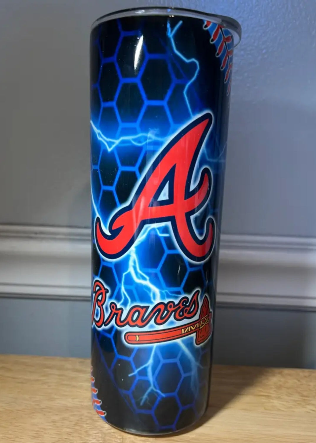 Braves Lightning Bolt Tumbler