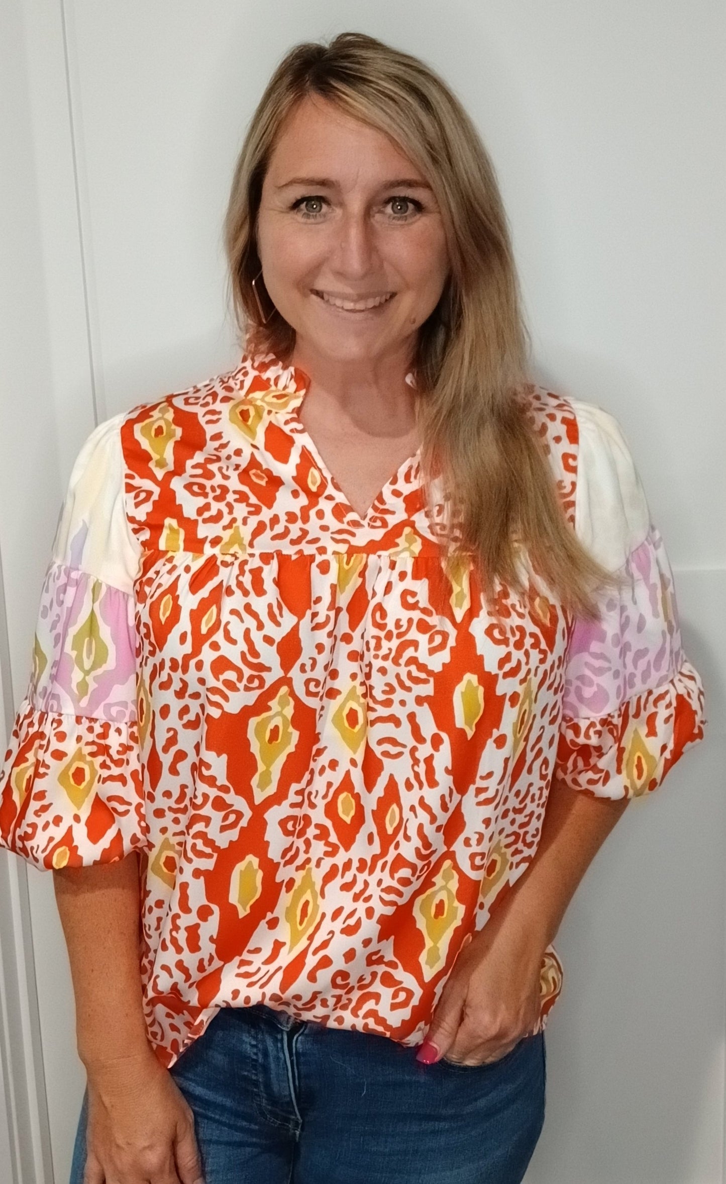 Orange Leopard Top