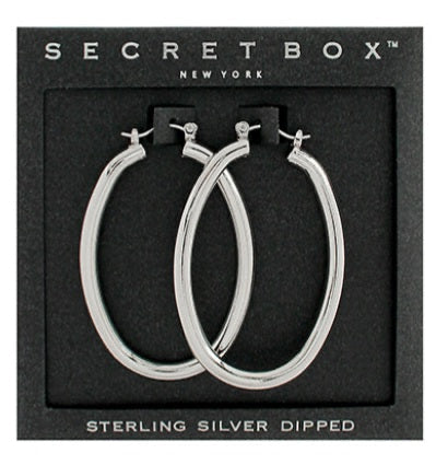 50mm Silver Oval Hoops