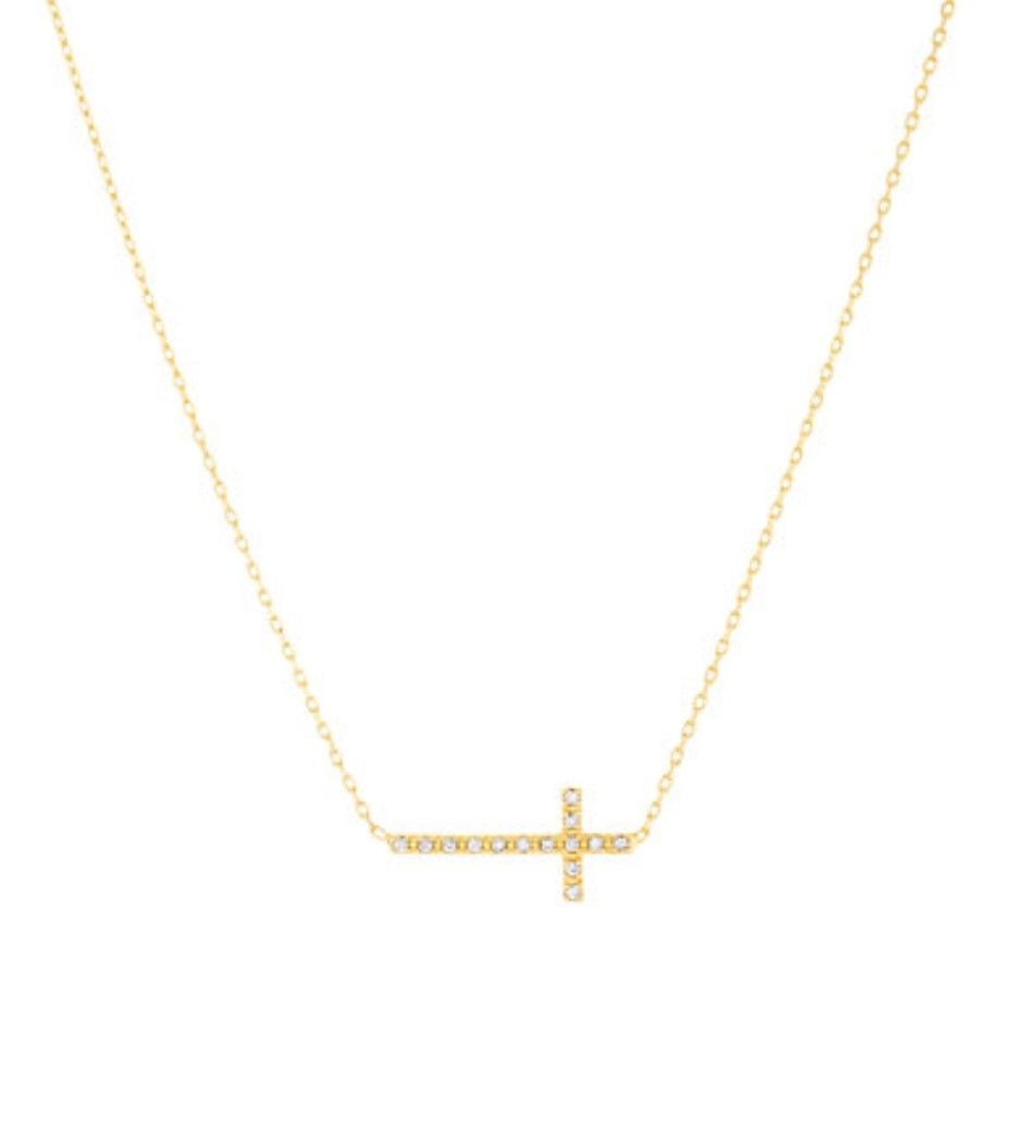 Sideways Cross Necklace