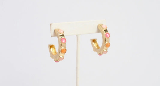 Really Regal Pink Stone Hoop