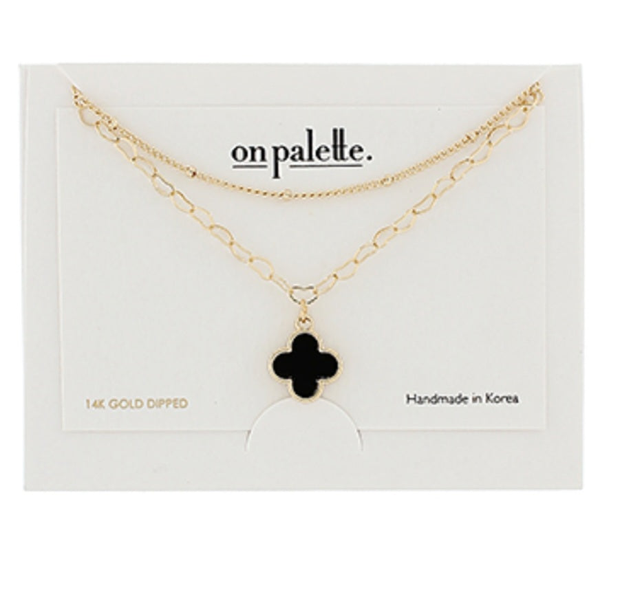 2 Layered Clover Chain Necklace