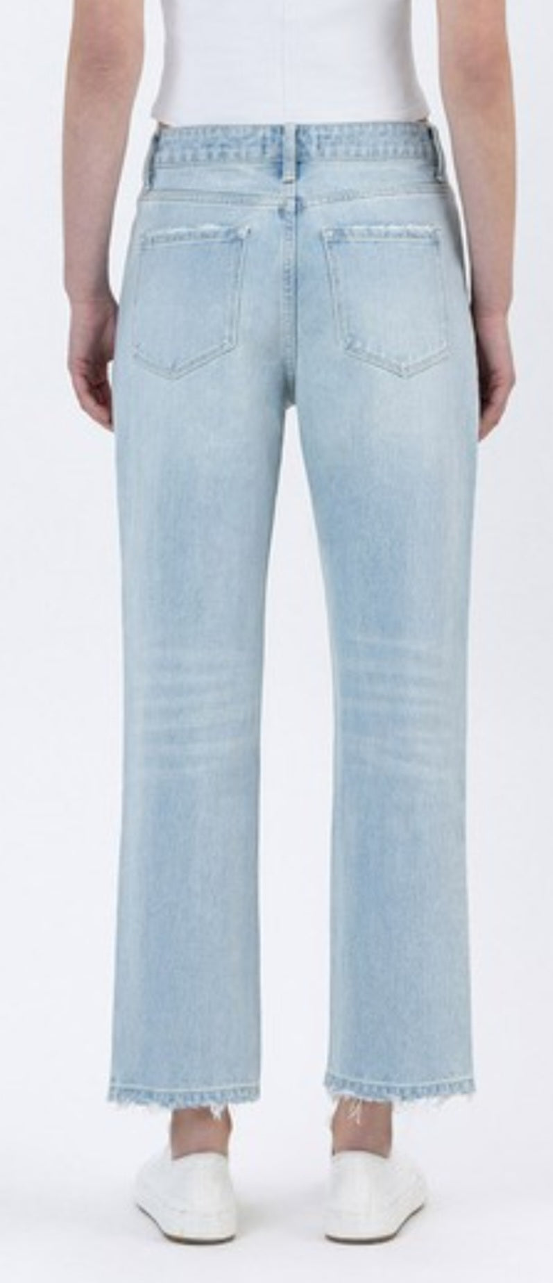Vervet High Rise Distressed Crop Straight Jeans (Beverly)