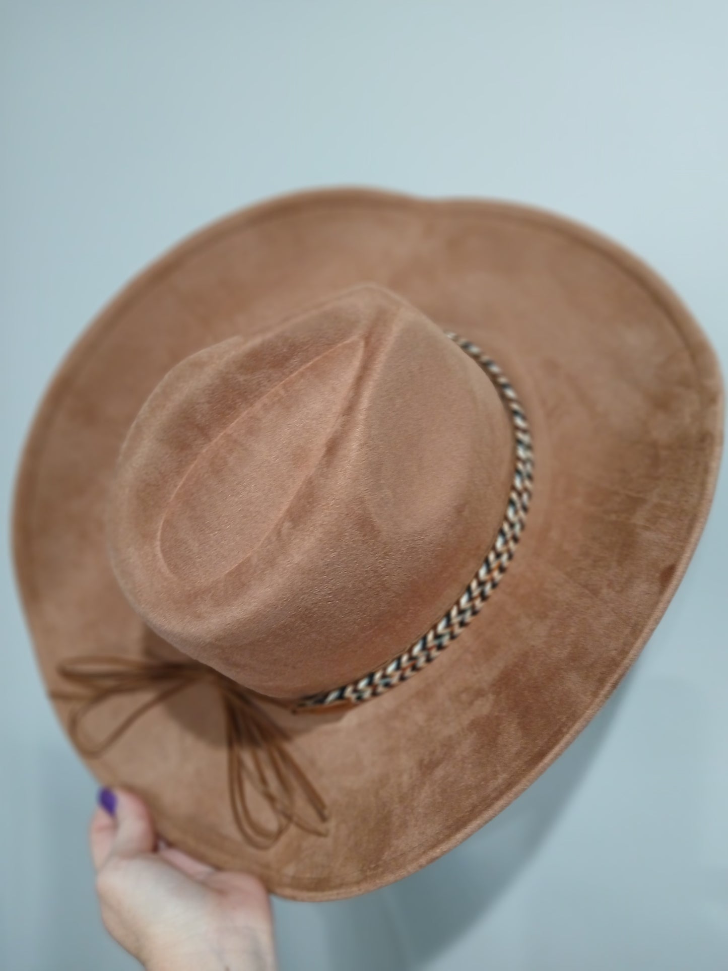 Rooney Brown Suede Feel Hat with Band