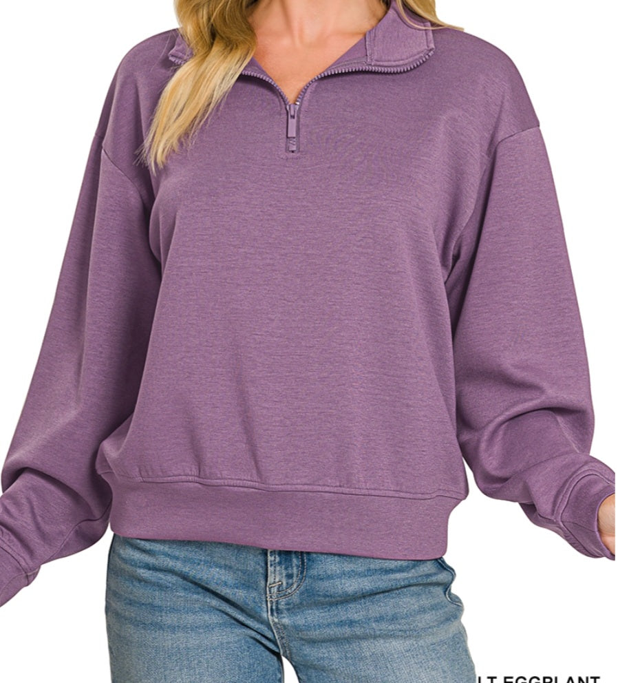 Lt. Eggplant Scuba Half Zip Pullover