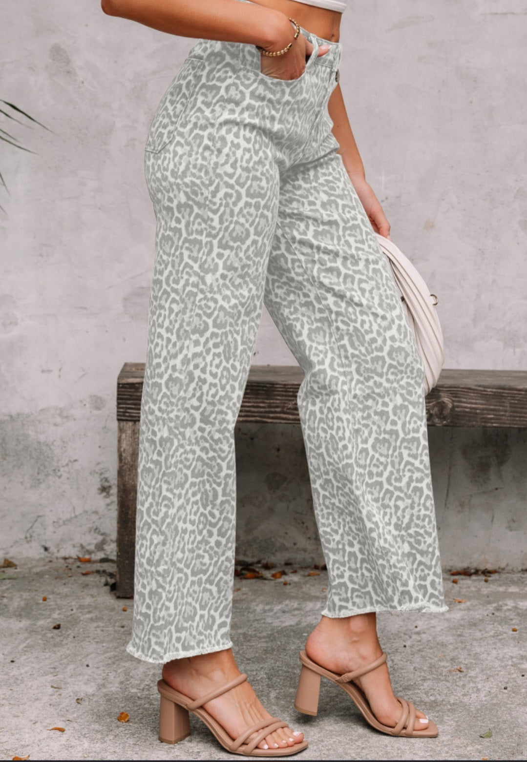 Gray Leopard Jeans