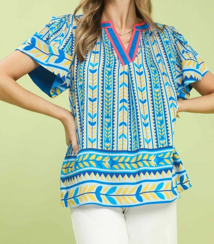 Blue Mix Top