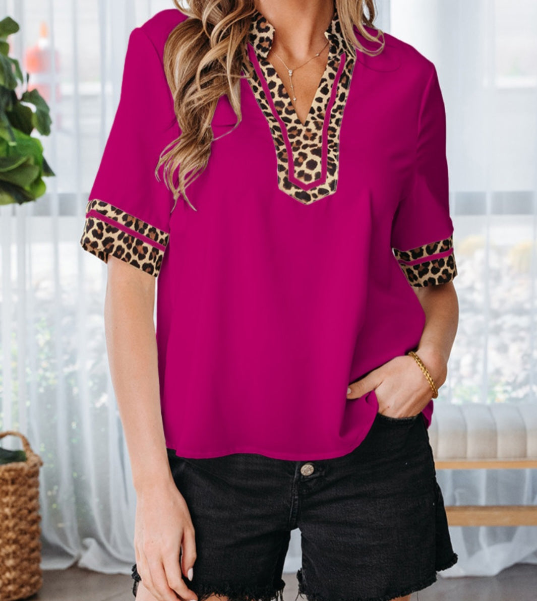 Violet Leopard Top