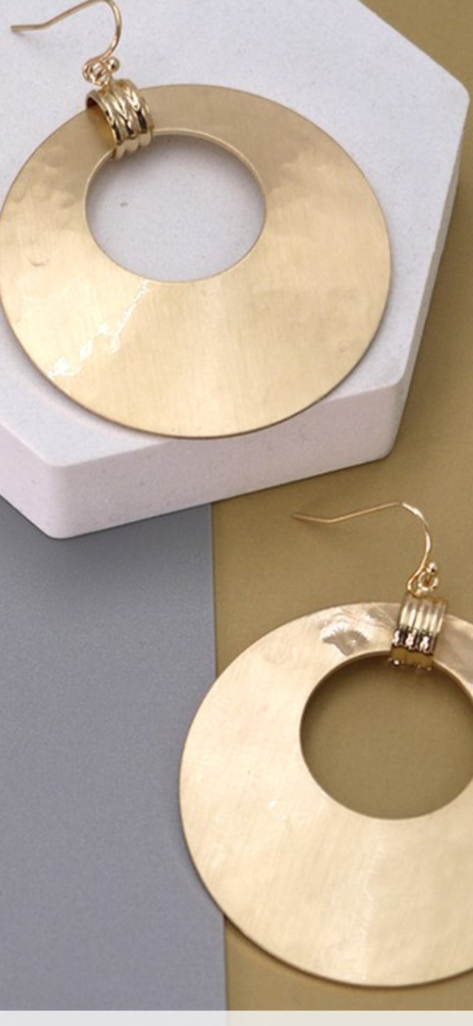 Hammered Disc Earrings