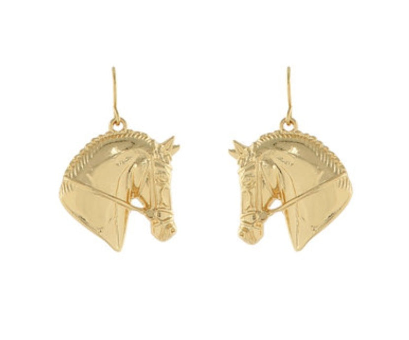 Textured Horse Head Earrings