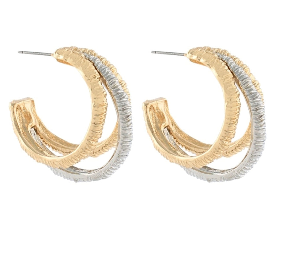 3 Layer Two Toned Hoops