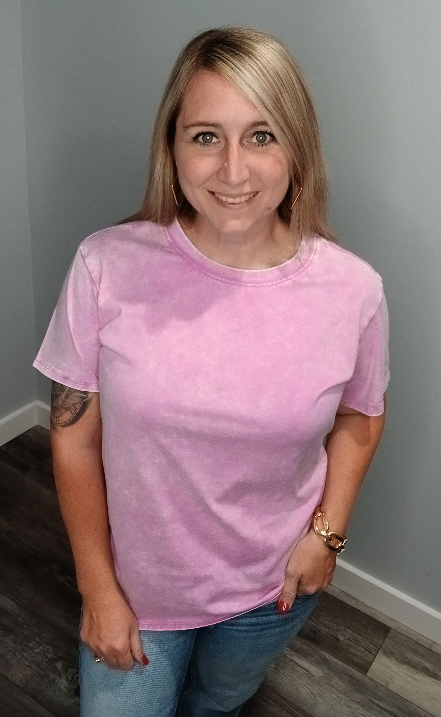 Bright Mauve Short Sleeve Top
