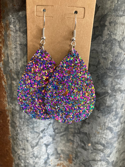 Multicolored Sparkle Teardrop Earrings