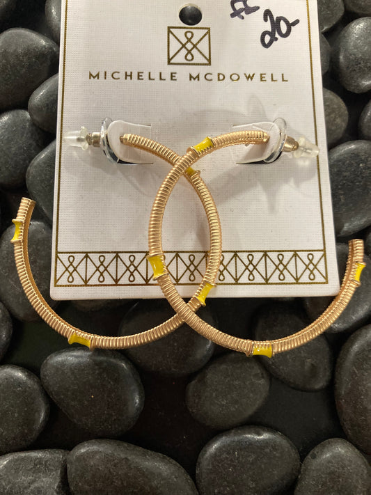 Yellow Accent Gold Hoops