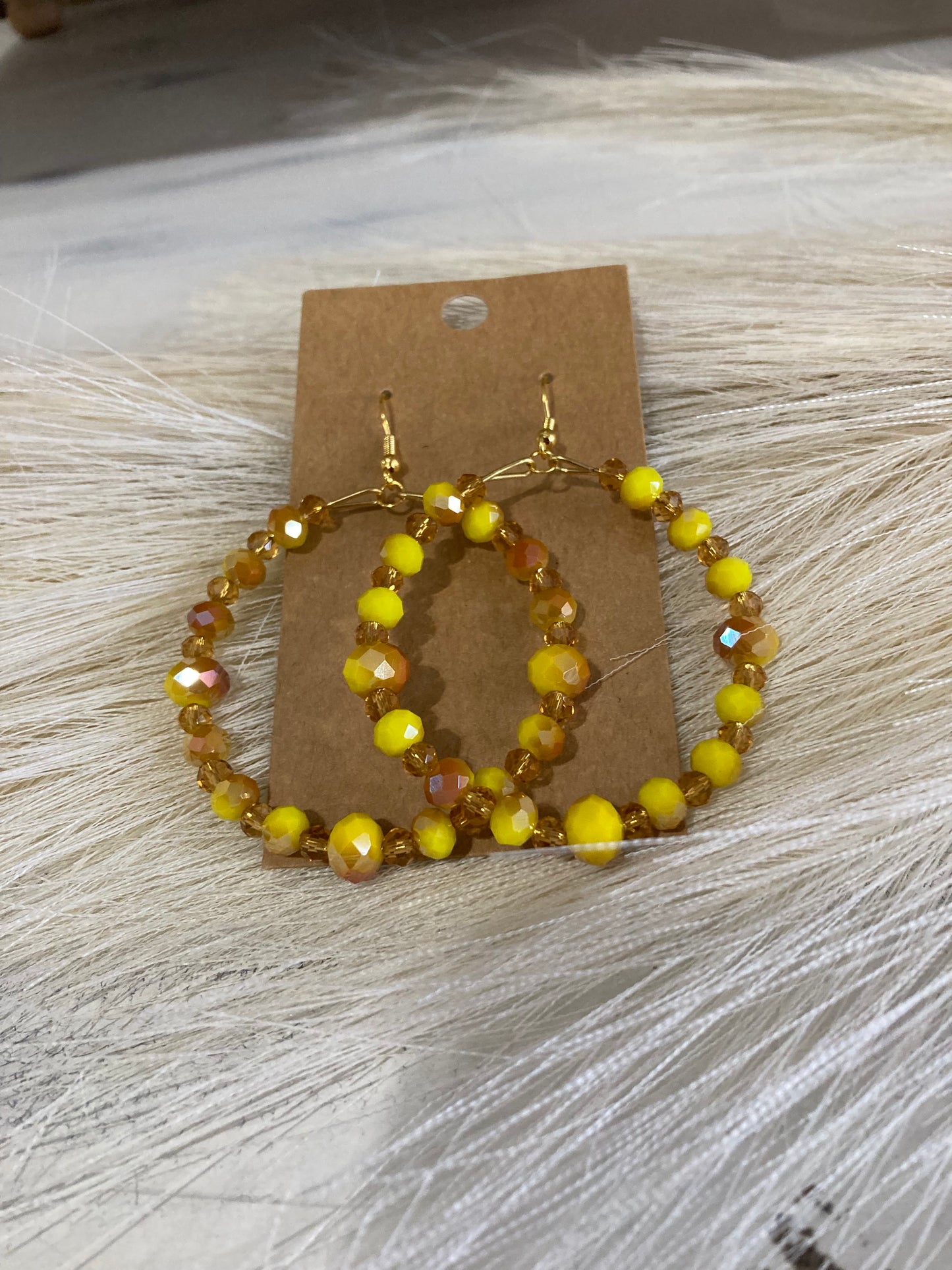 Mustard Fallen Cream Earrings